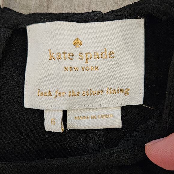 Kate Spade New York Ivie Pleated Stretch Sheath Dress Women’s 6 Black LBD - Picture 12 of 13